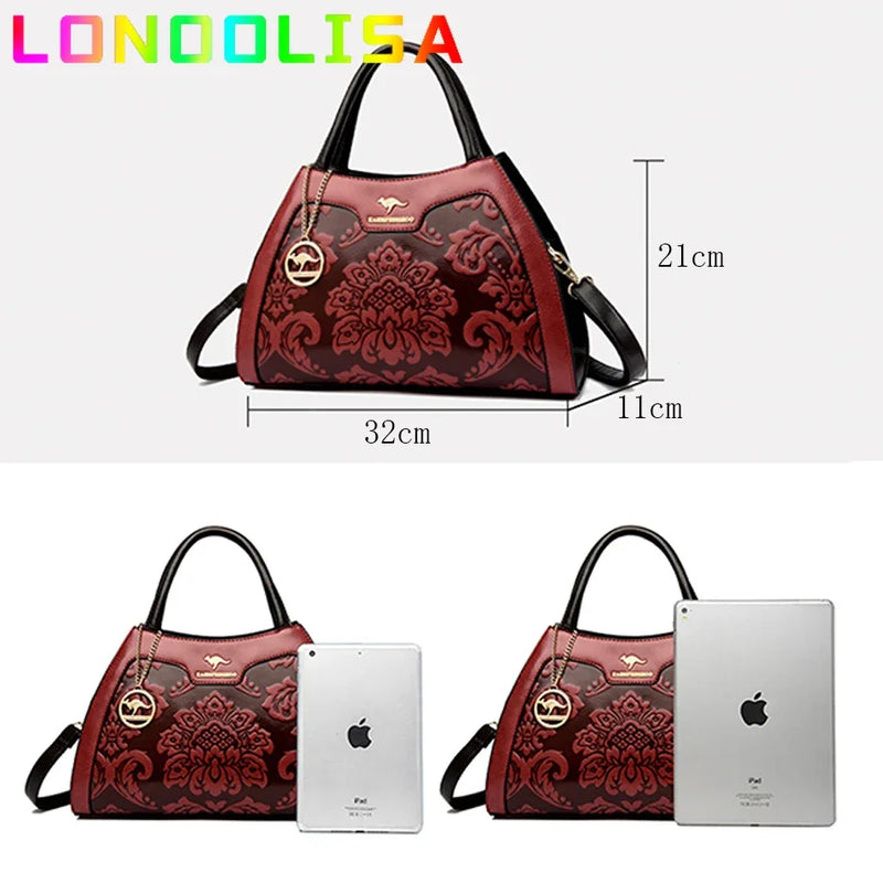 Bolsa casual de couro luxo, moda feminina