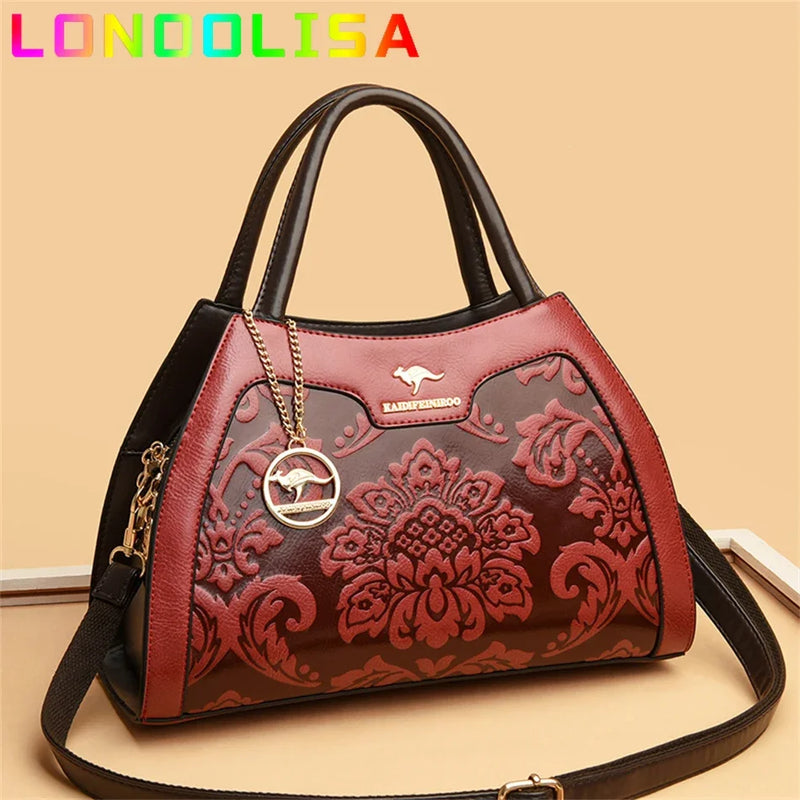 Bolsa casual de couro luxo, moda feminina