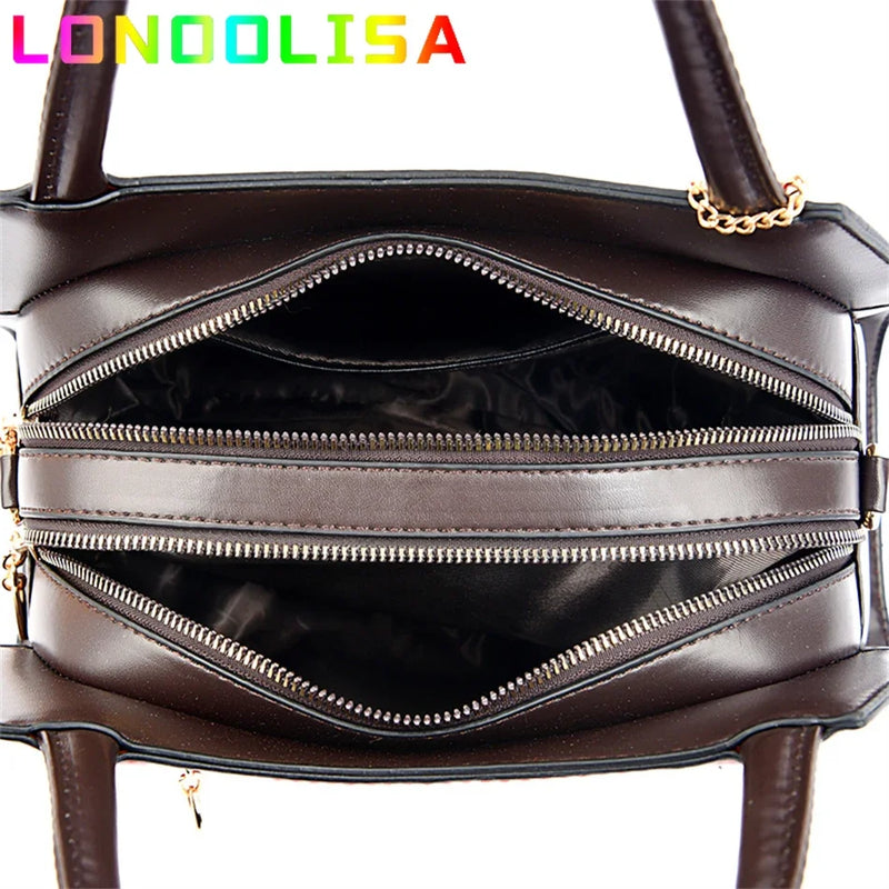 Bolsa casual de couro luxo, moda feminina