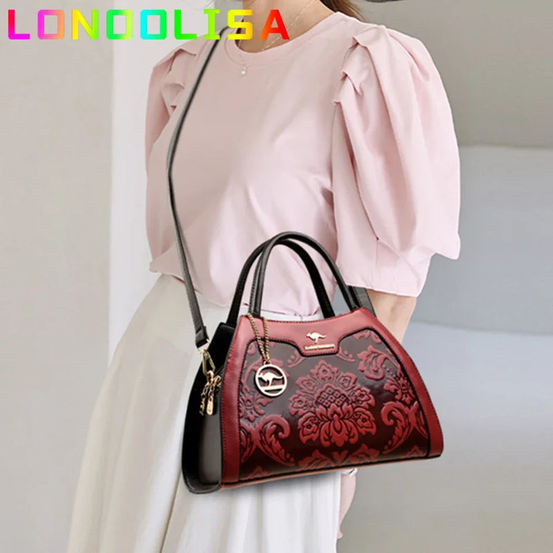 Bolsa casual de couro luxo, moda feminina