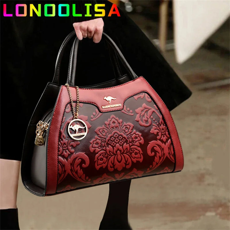 Bolsa casual de couro luxo, moda feminina